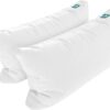 Sleepgram Bed Support Adjustable Hypoallergenic Cool Sleeping Loft Soft Pillow with Removeable Microfiber Cover, King Size, White (2 Pack)