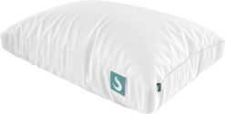 Sleepgram Bed Support Adjustable Hypoallergenic Cool Sleeping Loft Soft Pillow with Removeable Microfiber Cover, King Size, White