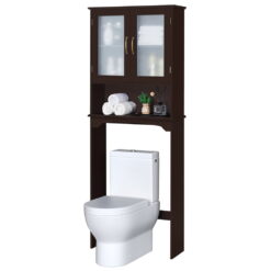 SmileMart Modern Over the Toilet Storage Cabinet Space Saver for Bathroom, Espresso