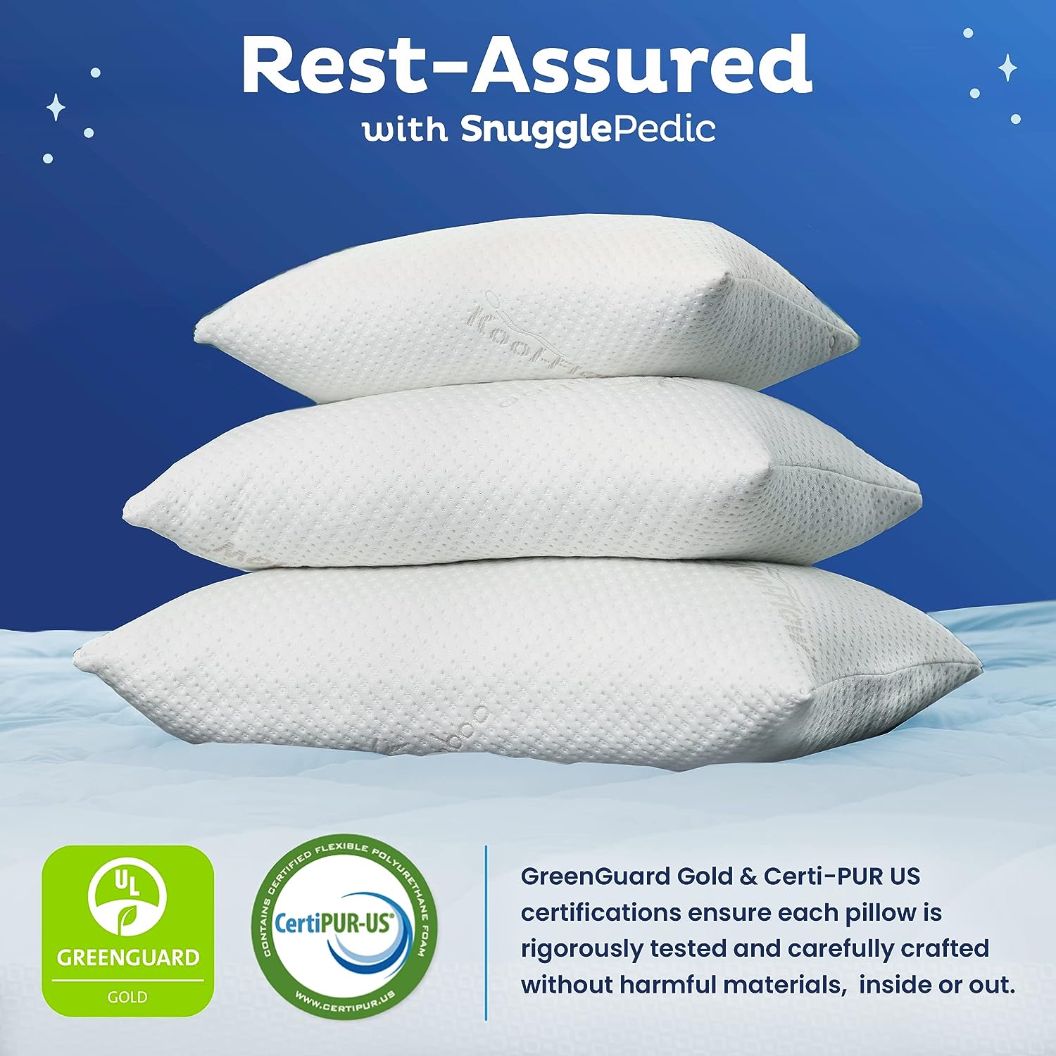 Snuggle-Pedic Adjustable Cooling - Shredded Memory Foam Pillows