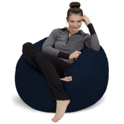 Sofa Sack Bean Bag Chair, Memory Foam Lounger with Microsuede Cover, Kids, 3 ft, Navy