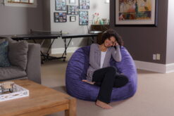 Sofa Sack Bean Bag Chair, Memory Foam Lounger with Microsuede Cover, Kids, Adults, 4 ft, Purple