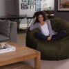 Sofa Sack Bean Bag Chair, Memory Foam Lounger with Microsuede Cover, Kids, Adults, 5 ft, Olive