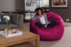 Sofa Sack Bean Bag Chair, Memory Foam Lounger with Microsuede Cover, Kids, Adults, 5 ft, Magenta