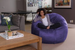 Sofa Sack Bean Bag Chair, Memory Foam Lounger with Microsuede Cover, Kids, Adults, 5 ft, Purple