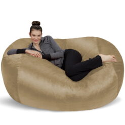 Sofa Sack Bean Bag Chair, Memory Foam Lounger with Microsuede Cover, Kids, Adults, 6 ft, Beige