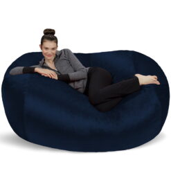 Sofa Sack Bean Bag Chair, Memory Foam Lounger with Microsuede Cover, Kids, Adults, 6 ft, Blue