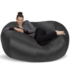 Sofa Sack Bean Bag Chair, Memory Foam Lounger with Microsuede Cover, Kids, Adults, 6 ft, Charcoal