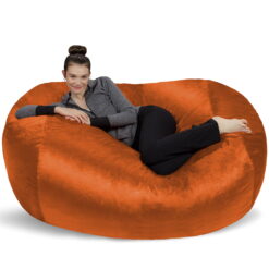 Sofa Sack Bean Bag Chair, Memory Foam Lounger with Microsuede Cover, Kids, Adults, 6 ft, Orange