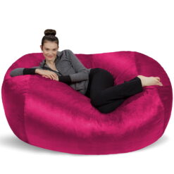 Sofa Sack Bean Bag Chair, Memory Foam Lounger with Microsuede Cover, Kids, Adults, 6 ft, Pink