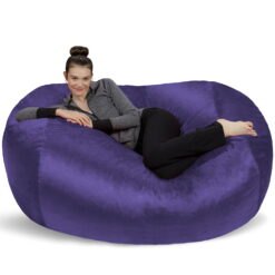 Sofa Sack Bean Bag Chair, Memory Foam Lounger with Microsuede Cover, Kids, Adults, 6 ft, Purple