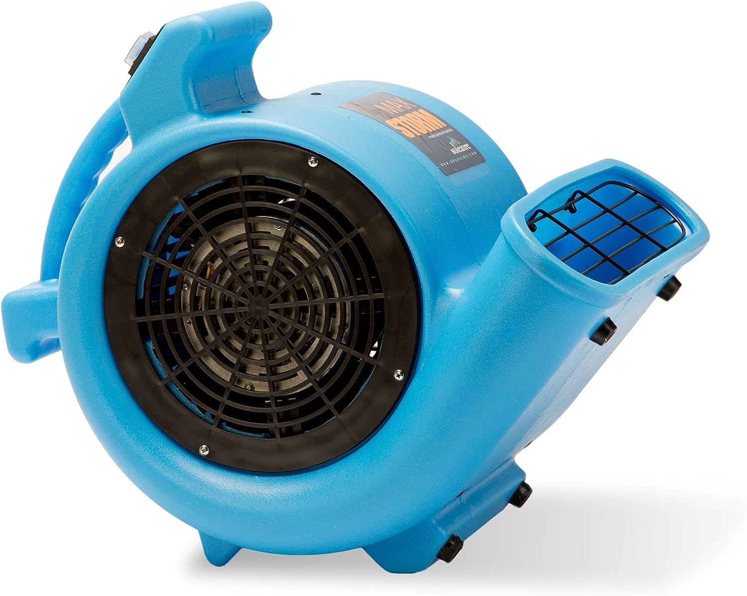 Soleaire Max Storm 1/2 HP Durable Lightweight Air Mover Carpet Dryer Blower  Floor Fan for Pro Janitorial Cleaner, Blue, 1 Pack