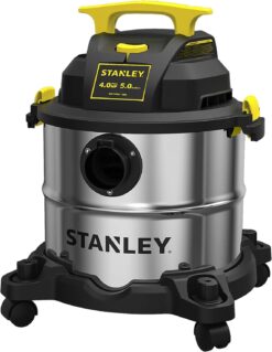 Stanley SL18115 Wet/Dry Vacuum, 4 Horsepower, Stainless Steel Tank, 5 Gallon, 4.0 HP, 50