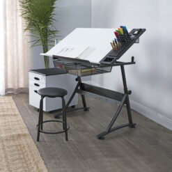 Studio Designs 47.75W Laminate Fusion Craft Center Drafting Table White 10102