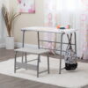 Studio Designs Project Center 2-Piece Metal Art Desk and Bench, Gray