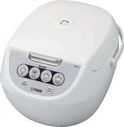 TIGER JBV-A10U 5.5-Cup (Uncooked) Micom Rice Cooker with Food Steamer Basket, White
