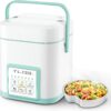 TLOG Mini Rice Cooker 2.5 Cups Uncooked, Healthy Ceramic Coating Portable Rice Cooker, 1.2L Travel Rice Cooker Small for 1-3 People, Personal Rice maker, Food Steamer, 12 Hours delay timer, Multi-cooker for Grains, Oats,  Aqua-2