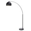 Teamson Home Arquer Arc 66.93" Metal Floor Lamp with Bell Shade, Black