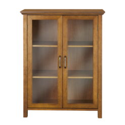 Teamson Home Avery Wooden 2 Door Floor Cabinet with Storage, Oiled Oak