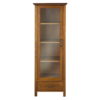 Teamson Home Avery Wooden Linen Tower Cabinet with Storage, Oiled Oak