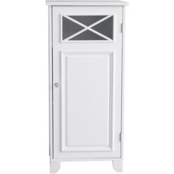 Teamson Home Dawson Wooden Floor Cabinet with Cross Molding, White