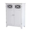 Teamson Home Dawson Wooden Floor Cabinet with Cross Molding and 2 Doors, White