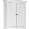 Teamson Home Glancy Wooden Wall Cabinet with Shutter Doors, White