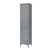 Teamson Home Mercer Mid Century Modern Bathroom Linen Tower Storage with Two Doors, Gray