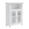 Teamson Home Neal Bathroom Storage Floor Cabinet with 2 Glass Doors, White