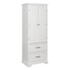 Teamson Home St. James Wooden Linen Tower Cabinet with 2 Drawers, White