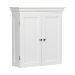 Teamson Home Stratford Two Door Removable Wall Cabinet with Two Contemporary Style Doors, White