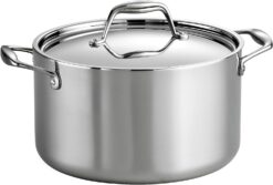 Tramontina Covered Sauce Pan Stainless Steel Tri-Ply Clad 6 Qt, 80116 040DS