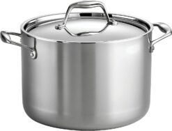 Tramontina Covered Stock Pot Stainless Steel Induction-Ready Tri-Ply Clad 8 Quart, 80116/041DS