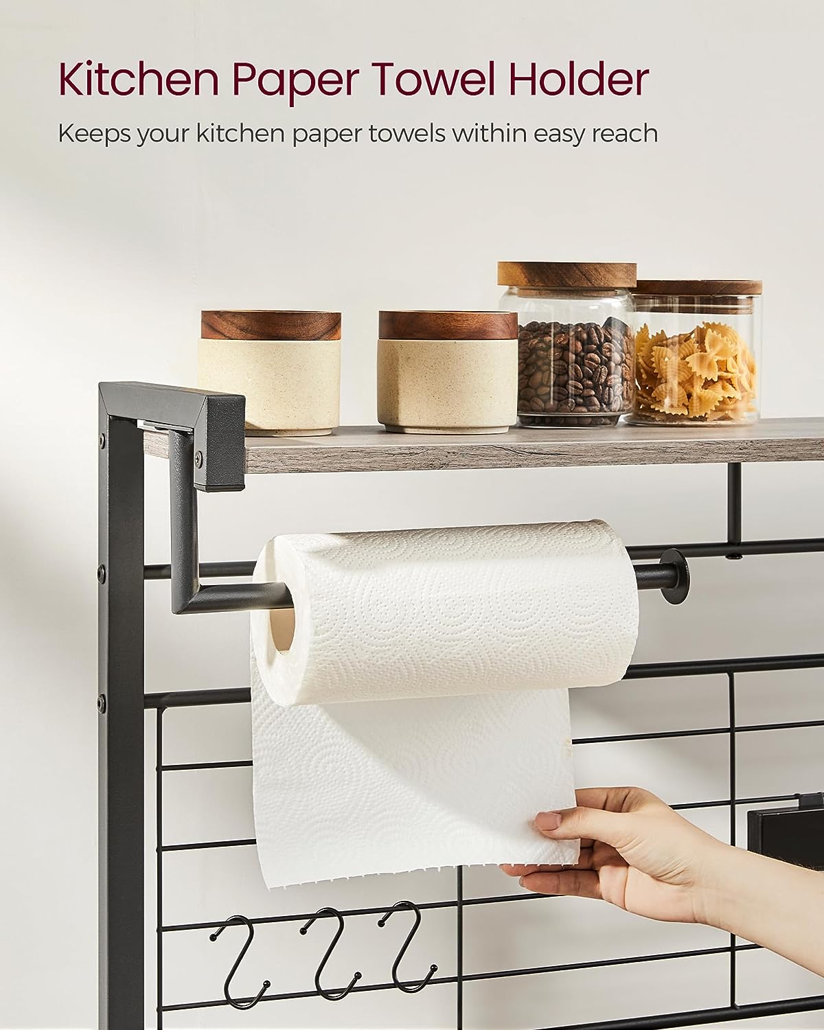 Wood Paper Towel Holder Rack with Magnetic Backing, Kitchen Towels Dis –  MyGift