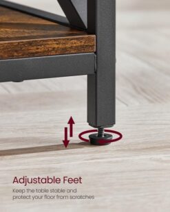 VASAGLE Lift Top Coffee Table for Living Room, Industrial Coffee Table with Hidden Compartments and Storage Shelf, Steel Frame, 19.7 x 39.4 x (19.3-24.4) Inches, Rustic Brown and Black ULCT202B01