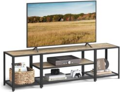 VASAGLE Modern TV Stand for TVs up to 75 Inches, 3Tier Entertainment Center