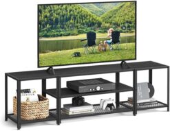 VASAGLE Modern TV Stand for TVs up to 75 Inches, 3Tier Entertainment Center, Industrial TV Console Table with Open Storage Shelves, for Living Room