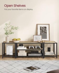 VASAGLE Modern TV Stand for TVs up to 75 Inches, 3Tier Entertainment Center
