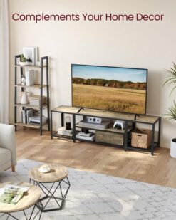 VASAGLE Modern TV Stand for TVs up to 75 Inches, 3Tier Entertainment Center