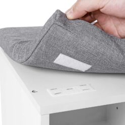 VASAGLE Rack Bench, Shoe Shelf, Storage Cabinet Compartments, with Cushion, for Entryway, 11.8 x 40.9 x 18.9 Inches, 10 Cubbies, White + Gray
