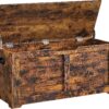 VASAGLE Storage Chest, Storage Trunk with 2 Safety Hinges, Storage Bench, Shoe Bench, Rustic Style, 15.7 x 39.4 x 18.1 Inches, for Entryway, Bedroom, Living Room, Rustic Brown ULSB061T01