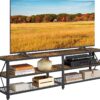 VASAGLE TV Stand, TV Console for TVs Up to 70 Inches, TV Table, 63 Inches Width, TV Cabinet with Storage Shelves, Steel Frame, for Living Room, Bedroom, Rustic Brown and Black ULTV095B01