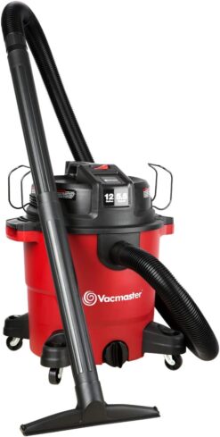 Vacmaster Red Edition VJH1211PF 1101 Heavy-Duty Wet Dry Vacuum Cleaner 12 Gallon 5.5 Peak HP 2-1/2 inch Hose