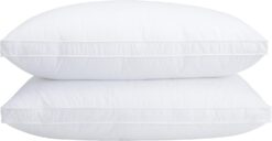 Vendare Goose Feather Down Pillow, Bed Pillows for Sleeping, Feather Pillows Queen Size Set of 2, Hotel Collection Pillows for Side and Back Stomach Sleeper