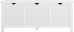 Walker Edison Buren Classic Grooved Door TV Stand for TVs up to 65 Inches, 58 Inch, Solid White