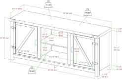 Walker Edison Georgetown Modern Farmhouse Double Barn Door TV Stand for TVs up to 65 Inches, 58 Inch, Rustic Oak
