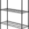 Whitmor Black Supreme 5 Tier Adjustable Shelves and Leveling Feet, 14" x 36" x 72"