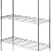 Whitmor Supreme 5 Tier Shelving with Adjustable Shelves and Leveling Feet - 350 lb. Capacity per Shelf - Chrome