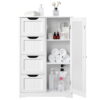 Wooden Bathroom Floor Cabinet Freestanding Storage Organizer White