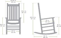 Woodlawn&Home, 100019, Mission Style Rocking Chair, White